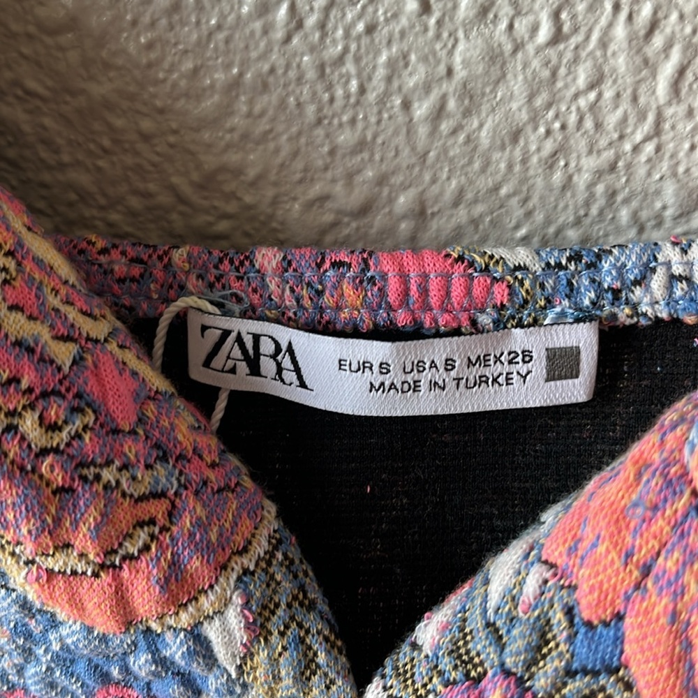 Zara Jacquard Crop Top small - Picture 2 of 7